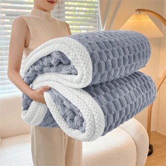 1pc Solid Color Thick & Soft Blanket