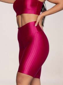 Women Sports Shorts - 紫羅蘭色 - 查看 2