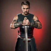 Medieval Viking Knight Style Gothic Black Pu Leather Chest Armor, Suitable For Daily Life/Cosplay/Theater/Stage Performance/Renaissance Role Play Props - Black - View 5