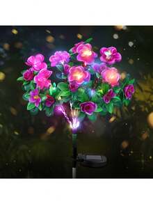 1pc Solar Garden Light, Llawn Light, Solar Flower Light, 42LED Color Light, Waterproof Outdoor Decoration(Christmas Decorations) - Purple - View 9