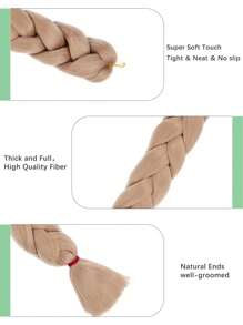 Pre-Stretched Bulk Braiding Hair Extensions 40 Inch 1 Pack Low Temperature Synthetic Fiber Crochet Braids Professional Synthetic Fiber Hair Extensions For Women Soft Yaki Texture Hot Water Set 165g/Pack Weave Hair Extensions - Light Brown - View 6