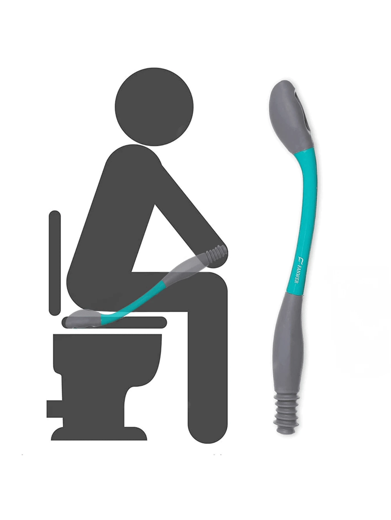 Long-Range Bottom Buddy Wiping Aid, Self-Toileting Aid - Green - View 1