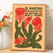 1 Miếng Không khung tranh sơn dầu Áp phích , Retro Văn hoá Đồ trang trí , Xương rồng In , tranh sơn dầu Bức tranh Đối với Nhà  , Văn phòng Treo tranh - Nhiều màu - Xem 1