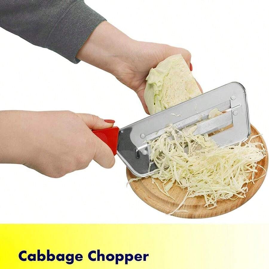 Vegetable Cutter Chopper Slicer Cabbage Shredder Stainless Steel Cutting Knife Fruit Dicer - Vegetable Slicer - Red Cabbage Chopper - Red - View 1