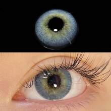 1 副北海道蓝色隐形眼镜，化妆美瞳，年抛，直径 14.5 毫米，万圣节服装角色扮演 - 藍色 - 查看 2