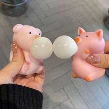 1pc Anti-Stress Squeeze Pig Toy For Release Pressure - Pink - View 3