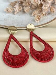 Dangle Earrings - 紅色 - 查看 4