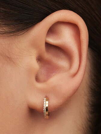 SereneSpark 2 st 925 sterling silver Örhängen Kvinnor Daglig Bra Smycke 18K guldpläterad Vintage Minimalist Lämplig För Årsdag Bröllop Presenter