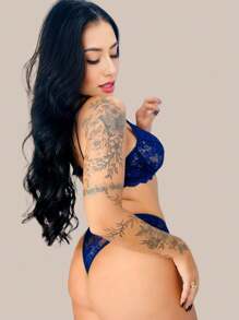 Women Bra & Panty Sets - 藏蓝色 - 查看 4