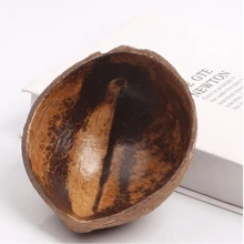 1pc Natural Coarse Coconut Shell Bowl, Wooden Cutlery For Kids, Aromatherapy Candle Holder, Wax Bowl, Suitable For Hotel Dining, Coffee, Tea, Dessert, Home Use (Natural Product, Weight Varies) - Natural Brown - View 9