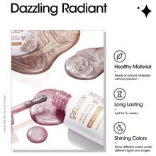 Gellen Esmalte Gel Com Efeito De Olho De Gato 10ml Glitter Arco-íris Magnético, Esmalte Gel De Brilho Para Unhas Com Efeito De Cat Eye, Conjunto De Manicure Para Casa Ou Salão Com Pau De Magnetismo Cor Rosa Transparente Galáxia