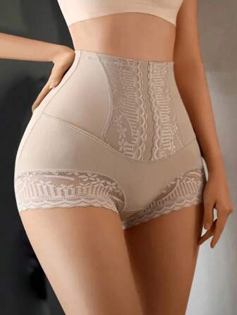 1pc Women's Lace Shapewear Leggings, [Tight Fit] Seamless High Waist Tummy Control Pants, Sculpting Butt-Lifting Underwear, Leggings