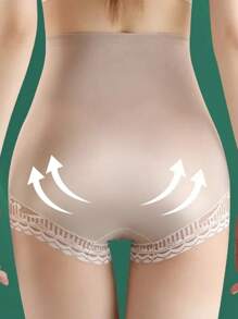 Sport & Outdoor 1 Stück Damen Spitzensportwäsche, nahtlose Bauchkontrollhose mit hoher Taille, After-Baby-Po-Lifting-Panties, sexy floral verzierte bauchschlankende Leggings Fitnesszubehör