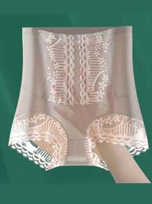 Sport & Outdoor 1 Stück Damen Spitzensportwäsche, nahtlose Bauchkontrollhose mit hoher Taille, After-Baby-Po-Lifting-Panties, sexy floral verzierte bauchschlankende Leggings Fitnesszubehör