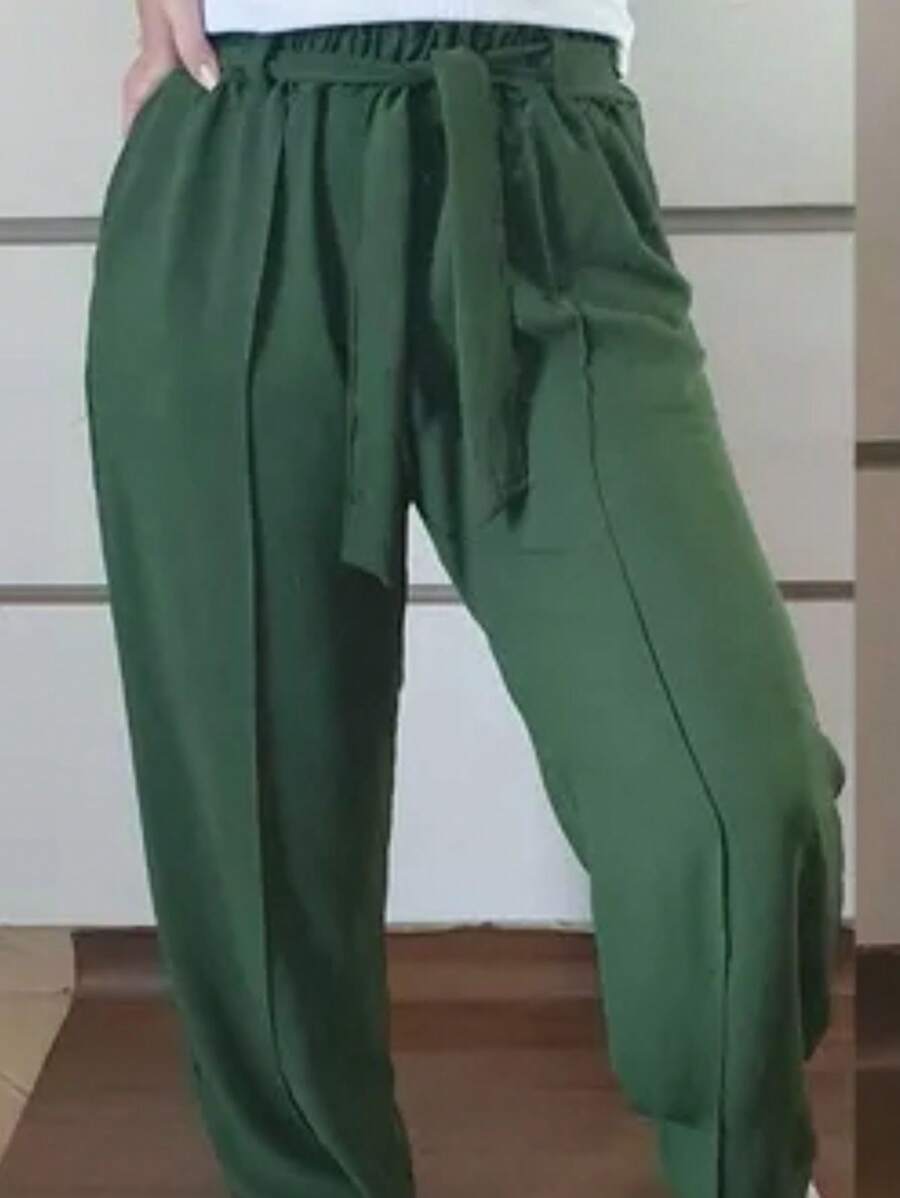 Women Pants - 軍綠色 - 查看 1