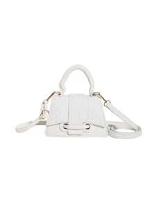 1pc Mini Solid Color Pu Leather Handbag With Flap, Magnetic Top Closure, Detachable Single Handle And Shoulder Strap, Suitable For Daily Wear, Shopping, Vacation In Autumn And Winter