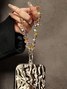 1 件装手机挂绳腕链奢华闪光挂绳高端短手链防丢绳兼容挂绳手机挂绳兼容女孩珠宝 - 彩色 - 查看 2