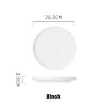 1pc Dinner Plates, Scratch-Resistant,Porcelain Plates With Lipped Edge For Salad Steak In Kitchen Restaurant, Natural  Texture - Black and White - View 12