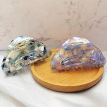 法式醋酸纤维发夹，复古简约马尾夹，休闲发夹头饰波西米亚风发夹发夹发夹发夹发夹发夹秋冬发饰女士度假装女士 - 彩色 - 查看 3