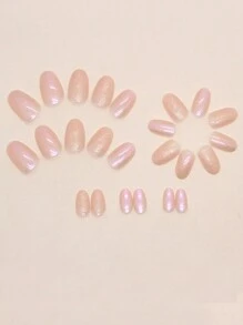 24片短方形3D蝴蝶结美甲贴纸，升级你的美甲，包含1瓶美甲胶水和1个指甲锉，美甲套装 - 彩色 - 查看 3