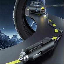 SUITU Car Tire Inflator Portable Air Compressor Wireless Air Pump Tires Pump With Emergency LED Light For Bicycle Balloons - Digital Display With Line - View 3