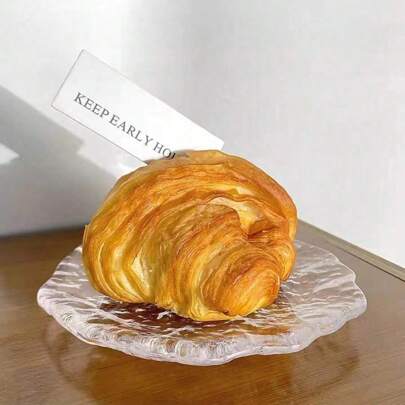 1 件装冰川玻璃早餐迷你盘水果酱甜点西餐糖果首饰盘适用于餐厅节日圣诞礼物