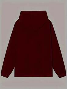 Men's Bear Print Sweatshirt With Thermal Lining - Bordeaux - View 2
