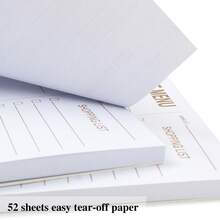 BUBU 1入組磁性膳食計畫-週計畫事項記事本,包括撕離式頁面和購物清單,尺寸8.5x6.5英寸 52張,可進行整合的週計畫和日常規劃 - 彩色 - 查看 7