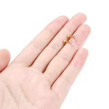 2pcs Stainless Steel  Internal Thread Labret Ear Studs Piercing Jewelry CZ Cartilage Helix Tragus Nose Earrings For Women Lip Stud - Gold - View 8