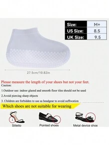 可重複使用的防水雨鞋套硅膠戶外雨靴防水套步行鞋配件可重複使用的鞋套,雨季必備物品 - 白色 - 查看 2