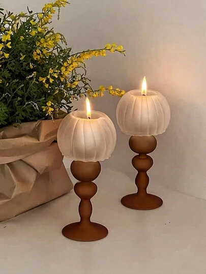 水母形磨砂玻璃烛台，ins北欧复古灯饰烛台摆件，创意轻奢法式家居餐桌烛台，适合客厅卧室餐厅万圣节、鬼怪、秋季、节日、假期圣诞节、冬季、节日、节日、房间装饰、礼物