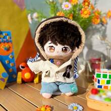 LALAFANFAN 3Pcs Doll Clothes Sets, Fit 20cm Dolls,Include Hoodie+Pants+Scart - Khaki - View 5