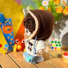 LALAFANFAN 3Pcs Doll Clothes Sets, Fit 20cm Dolls,Include Hoodie+Pants+Scart - Khaki - View 6