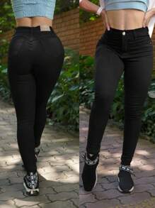 Women Jeans - 黑色 - 查看 1