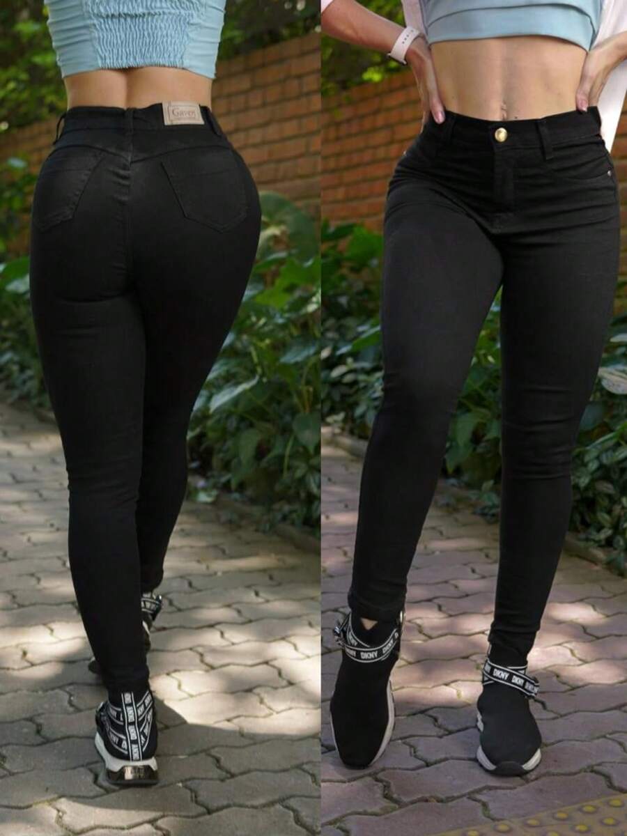 Women Jeans - 黑色 - 查看 1
