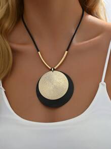 1入新品時尚多功能多彩幾何吊墜項鍊