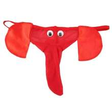 Tanga para hombre, diseño de elefante, graciosa, tanga, exótica, malla, parte trasera, Navidad, broma, broma, regalos para el día de San Valentín - Rojo - Ver 5