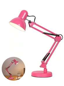 Lámpara De Escritorio Con Brazo Oscilante Metálico - Rosa - Ver 1