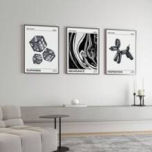 Juego de 3 cuadros de pared de arte de lienzo, arte de pared de moda, póster de gradiente de aura abstracto retro, decoración del hogar elegante, regalos de arte de pared retro para ella, sin marco de 19.6x27.5 pulgadas - Multicolor - Ver 3