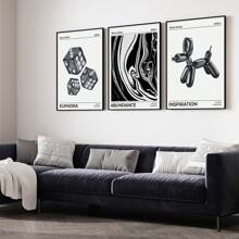 Juego de 3 cuadros de pared de arte de lienzo, arte de pared de moda, póster de gradiente de aura abstracto retro, decoración del hogar elegante, regalos de arte de pared retro para ella, sin marco de 19.6x27.5 pulgadas - Multicolor - Ver 4