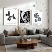 Juego de 3 cuadros de pared de arte de lienzo, arte de pared de moda, póster de gradiente de aura abstracto retro, decoración del hogar elegante, regalos de arte de pared retro para ella, sin marco de 19.6x27.5 pulgadas - Multicolor - Ver 2