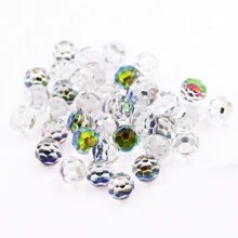 4mm/6mm/8mm mạ bạc Ly Đầy màu sắc Tròn DIY Chất liệu Đối với Nghệ thuật làm Móng , Ốp lưng & bao da điện thoại , Hoa tai , Dây chuyền , Vật rủ xuống Làm - Bóng phẳng 32 mặt - Xem 1