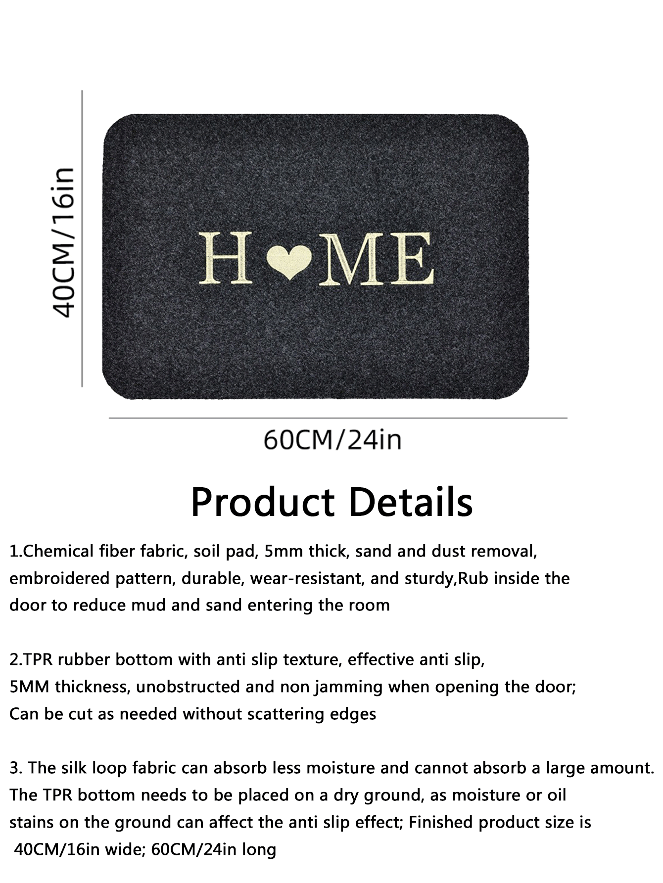 Home Phrase Embroidered Floor Mat ,Room Decor SHEIN USA