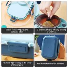 Fiambrera térmica de acero inoxidable para el almuerzo de 1100ml, oferta del '' - Azul - Ver 8