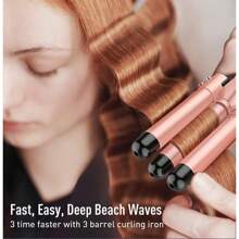 Chapinha Triondas 25MM Ondulador Formador Triplo Modelador de Cachos Onda Cabelo Cerâmica 200°C Bivolt 110-220