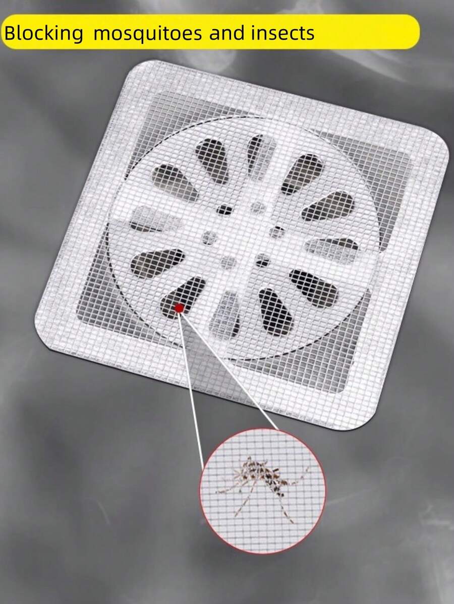 Drain Filter Sticker Disposable Hair Catcher Floor Drain Net For Bathroom And Kitchen, Prevents Hair Clogs - Grey - View 1