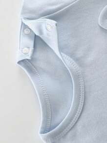 男婴长袖连体衣 0-12 个月 - 藍色 - 查看 4