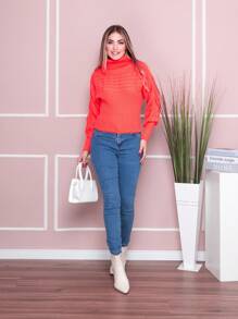 Women Sweaters - 橘色 - 查看 4