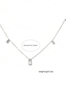 Nooxian 1 件女士钛钢项链，欧美风格，简约设计，锁骨链，时尚配饰（吊坠数量随机）