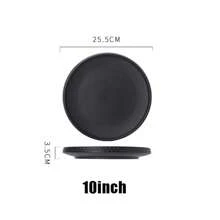 1pc Dinner Plates, Scratch-Resistant,Porcelain Plates With Lipped Edge For Salad Steak In Kitchen Restaurant, Natural  Texture - Black and White - View 8